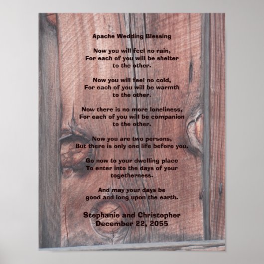 Apache Wedding Blessing Poster 11 x 14-inch Red Ba (Voorkant)