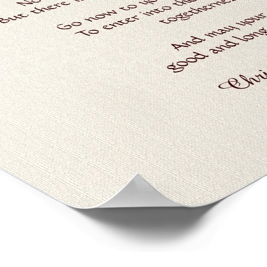 Apache Wedding Blessing Poster 11 x 14 inch Rustic (Hoek)