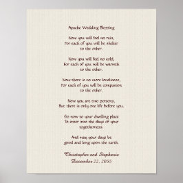 Apache Wedding Blessing Poster 11 x 14 inch Rustic