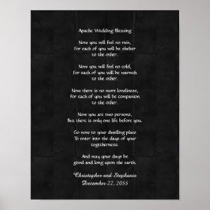 Apache Wedding Blessing Poster 11 x 14 inch Rustic