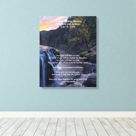 Apache Wedding Blessing River Water Herfsten Canvas Afdruk (Insitu (Houten vloer))