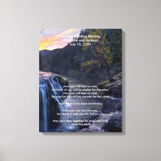 Apache Wedding Blessing River Water Herfsten Canvas Afdruk (Voorkant)
