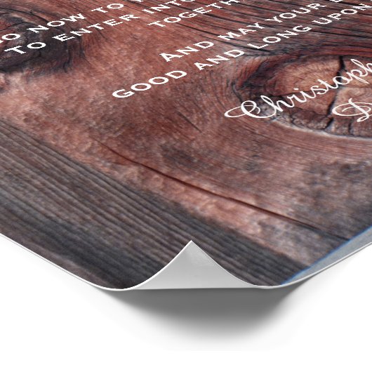 Apache Wedding Blessing Rustic Red Barn, naam Poster (Hoek)