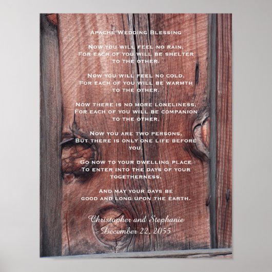 Apache Wedding Blessing Rustic Red Barn, naam Poster (Voorkant)