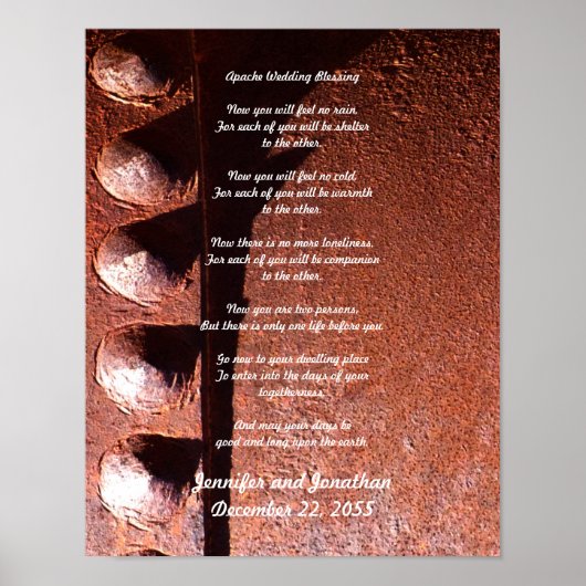 Apache Wedding Blessing Rusty Metal Kijk Poster (Voorkant)