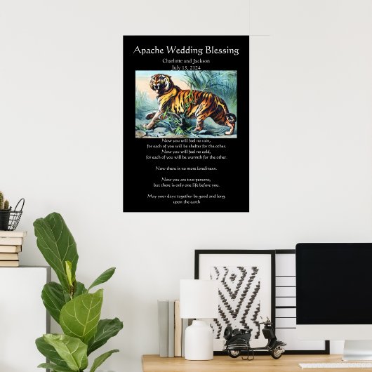 Apache Wedding Blessing Saber Toothed Tiger Poster (Thuiskantoor)