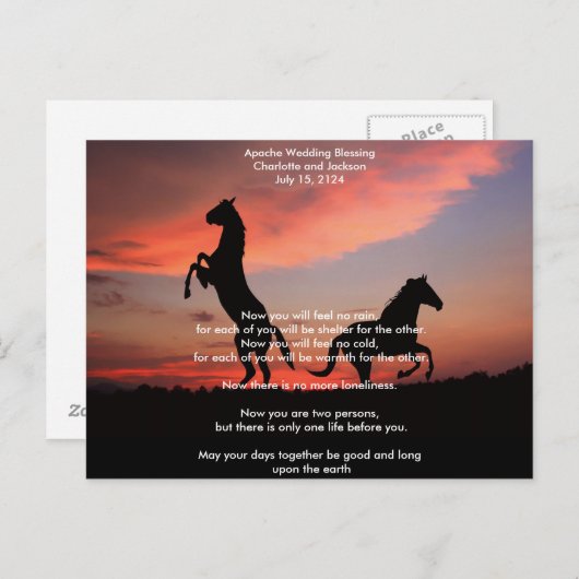 Apache Wedding Blessing silhouet Briefkaart (Voorkant / Achterkant)