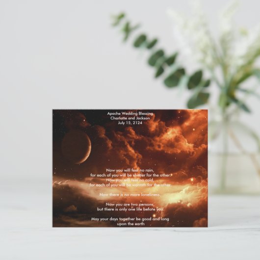Apache Wedding Blessing Universe Briefkaart (Staand voorkant)