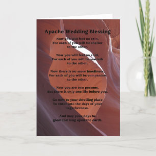 Apache Wedding Blessing voelt zich geen Regen Grie Kaart