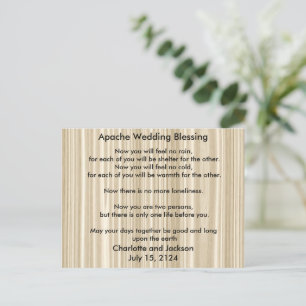 Apache Wedding Blessing White Wood Grain Briefkaart
