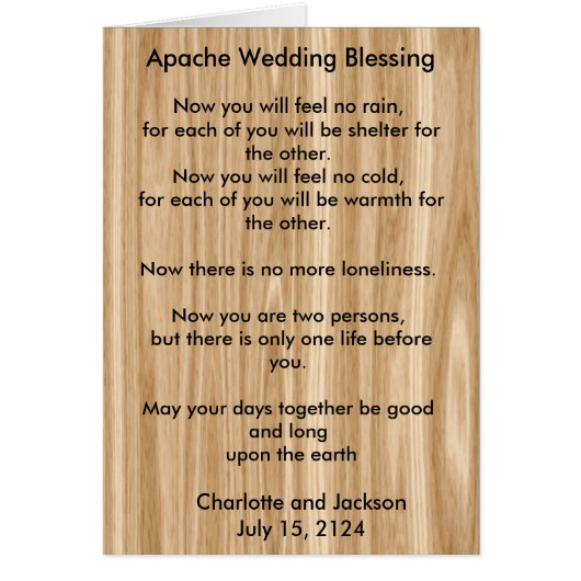 Apache Wedding Blessing Wood Grain (Voorkant)