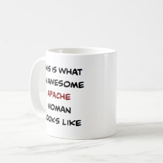 apache woman, awesome coffee mug koffiemok (Voorkant links)