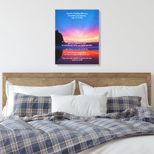 Apache zegening bij zonsopgang canvas afdruk (Insitu (Slaapkamer))