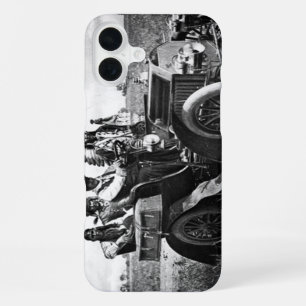 APACHEN EN GERONIMO RIJDEN IN MOTOR AUTO Zwart Wit iPhone 16 Plus Hoesje