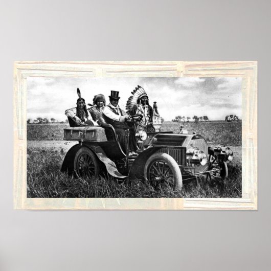 APACHES EN GERONIMO RIJDEN IN EEN AUTOBAN POSTER (Voorkant)