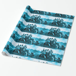 APACHES EN GERONIMO RIJDEN IN EEN AUTOBEDRIJF CADEAUPAPIER