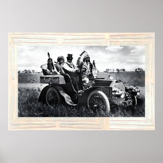 APACHES EN GERONIMO RIJDEN IN EEN AUTOT POSTER (Voorkant)
