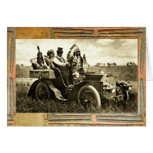 APACHES EN GERONIMO RIJDEN IN EEN AUTOTJE