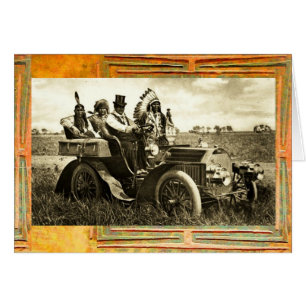 APACHES EN GERONIMO RIJDEN IN EEN AUTOTJE