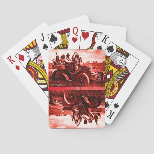 APACHES EN GERONIMO RIJDEN IN EEN AUTOTJE POKERKAARTEN (Achterkant)