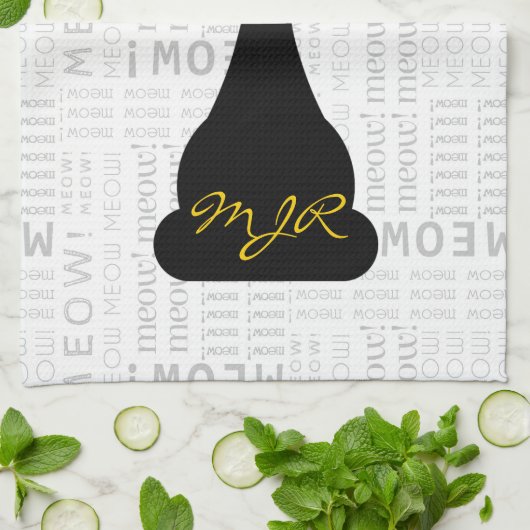 APAL: Aangepast zwart kat Theedoek (Gevouwen)