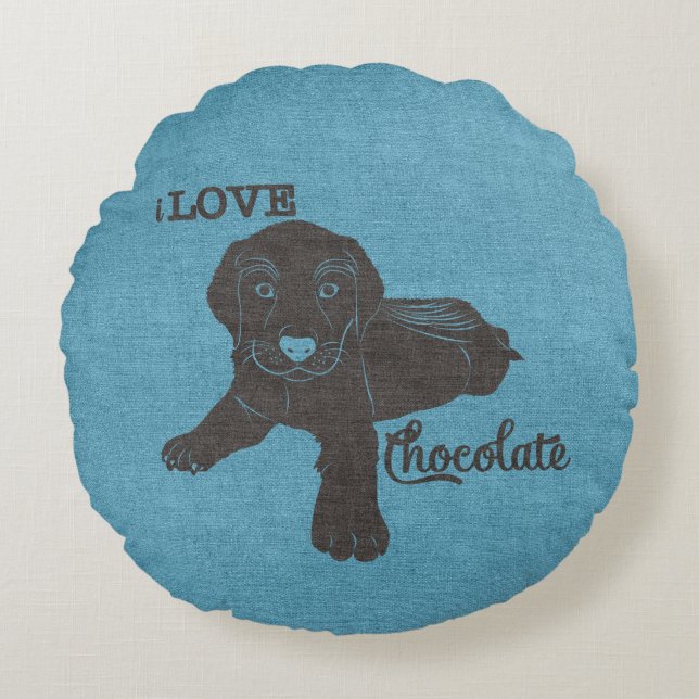 APAL - Chocolade Labrador | Hondenliefhebbers Pill Rond Kussen (Voorkant)