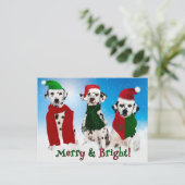 APAL - de Dalmatische Honden van Kerstmis Feestdagenkaart (Staand voorkant)
