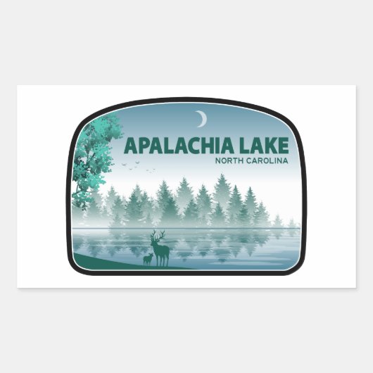 Apalachia Lake North Carolina herten Rechthoekige Sticker (Voorkant)