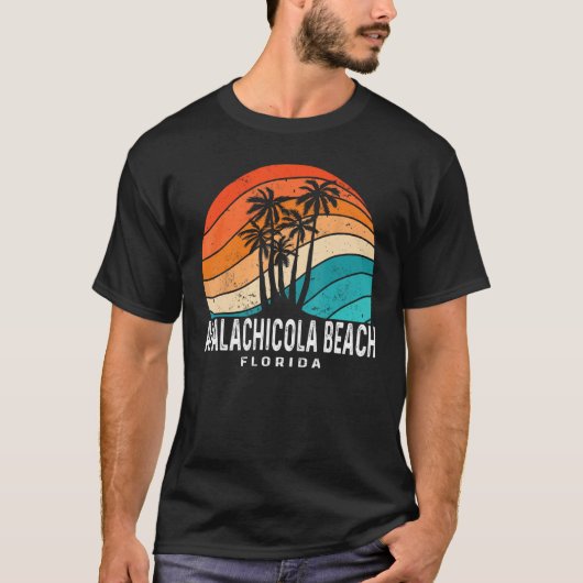 Apalachicola Beach Florida Palm Tree Beach Souveni T-shirt (Voorkant)
