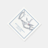 Apalachicola FL Kaart Elegant Navy Blue Bruiloft Servet (Hoek)