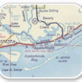Apalachicola FL kaart Sticker (Voorkant)