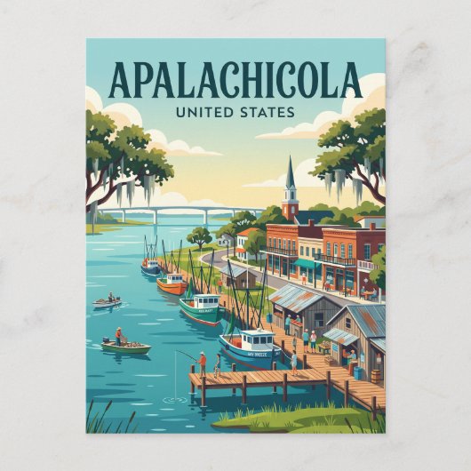 Apalachicola Florida Briefkaart (Voorkant)
