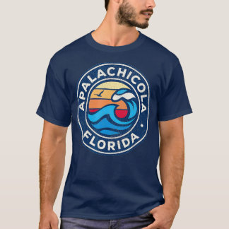 Apalachicola Florida FL Nautical Waves T-shirt