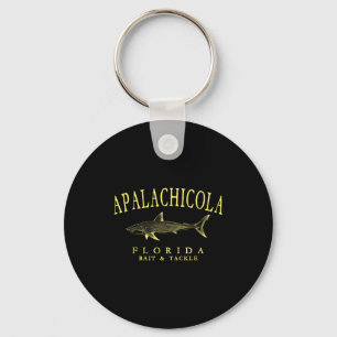 Apalachicola florida haai vintage gele kunst sleutelhanger