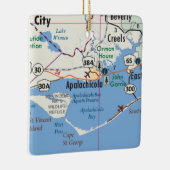 Apalachicola Florida Map Keramisch Ornament (Rechts)