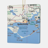 Apalachicola Florida Map Keramisch Ornament (Links)