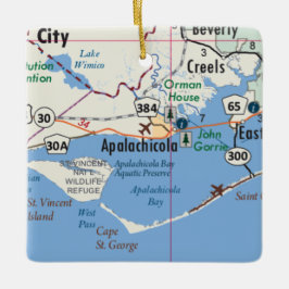 Apalachicola Florida Map Keramisch Ornament