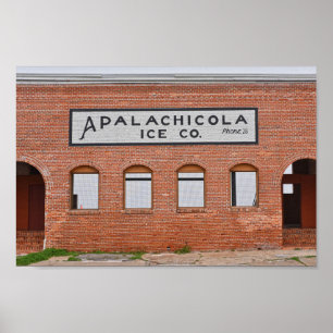 Apalachicola Ice Company Sign., Florida Poster