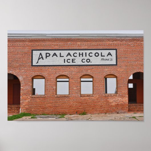 Apalachicola Ice Company Sign., Florida Poster (Voorkant)