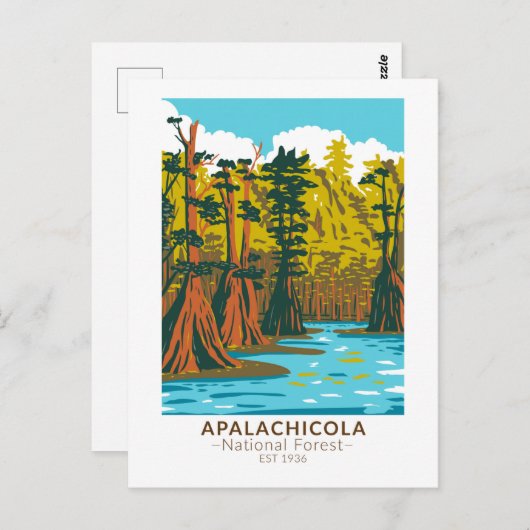 Apalachicola National Forest Baldcypress Tree Briefkaart (Voorkant / Achterkant)