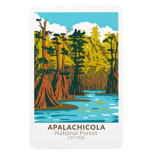 Apalachicola National Forest Baldcypress Tree Magneet (Verticaal)
