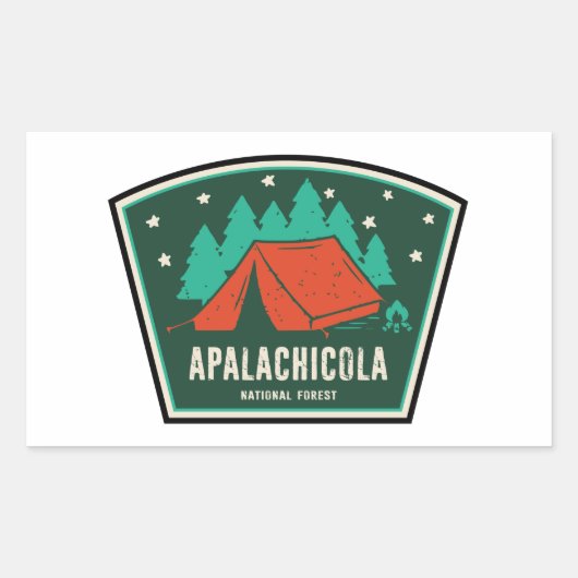 Apalachicola National Forest Camping Rechthoekige Sticker (Voorkant)