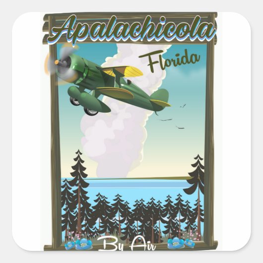 Apalachicola National Forest Florida vluchtposter Vierkante Sticker (Voorkant)