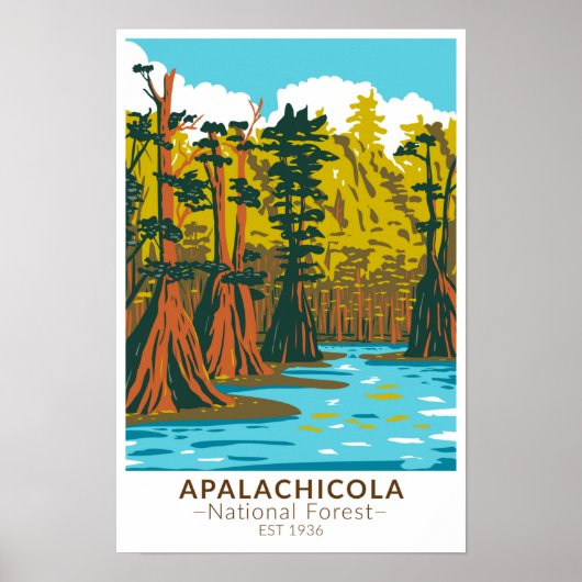 Apalachicola National Forest Kaaldennenboom Poster (Voorkant)