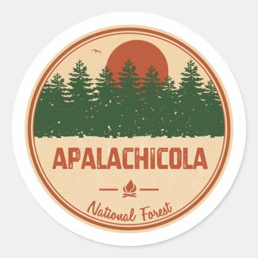 Apalachicola National Forest Ronde Sticker (Voorkant)