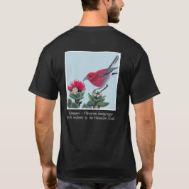 Apapane & Lehua Bloesem Hawaii Natuur Illustratie T-shirt