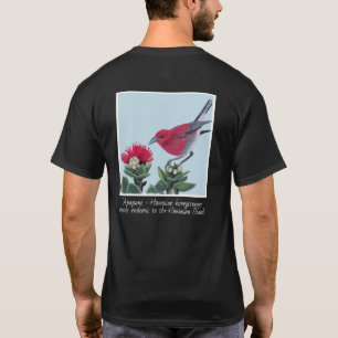 Apapane & Lehua Bloesem Hawaii Natuur Illustratie T-shirt