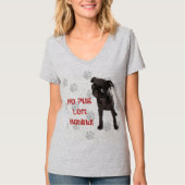 APARN No Pug left Behind Women's Relaxed V T-Shirt (Voorkant)