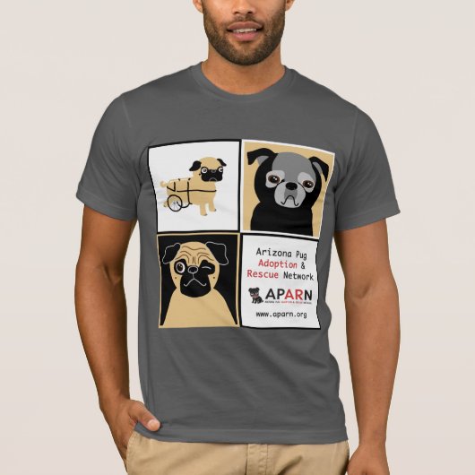 APARN Rescue Pugs Basic Bella Canvas T-Shirt (Voorkant)