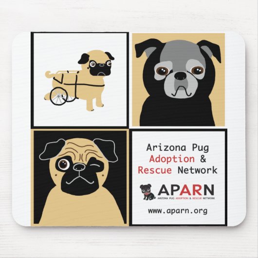 APARN Rescue Pugs Mousepad Muismat (Voorkant)